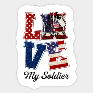 Army Love My Soldier Personalized Sticker